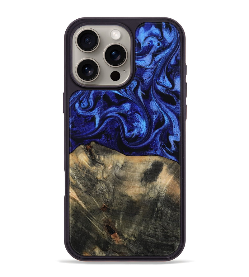 iPhone 16 Pro Max Wood Phone Case - Jaidyn (Blue, 815842)