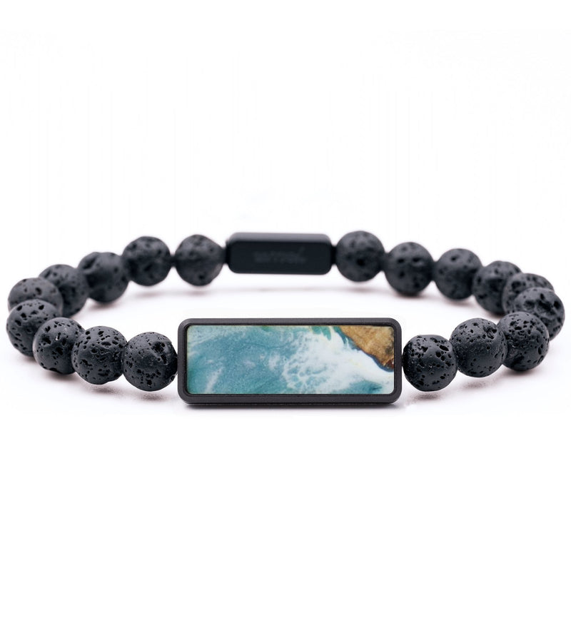 Lava Bead Wood Bracelet - Damien (Coastal, 815970)