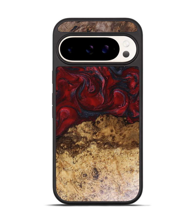 Pixel 9 Wood Phone Case - Elina (Red, 816056)