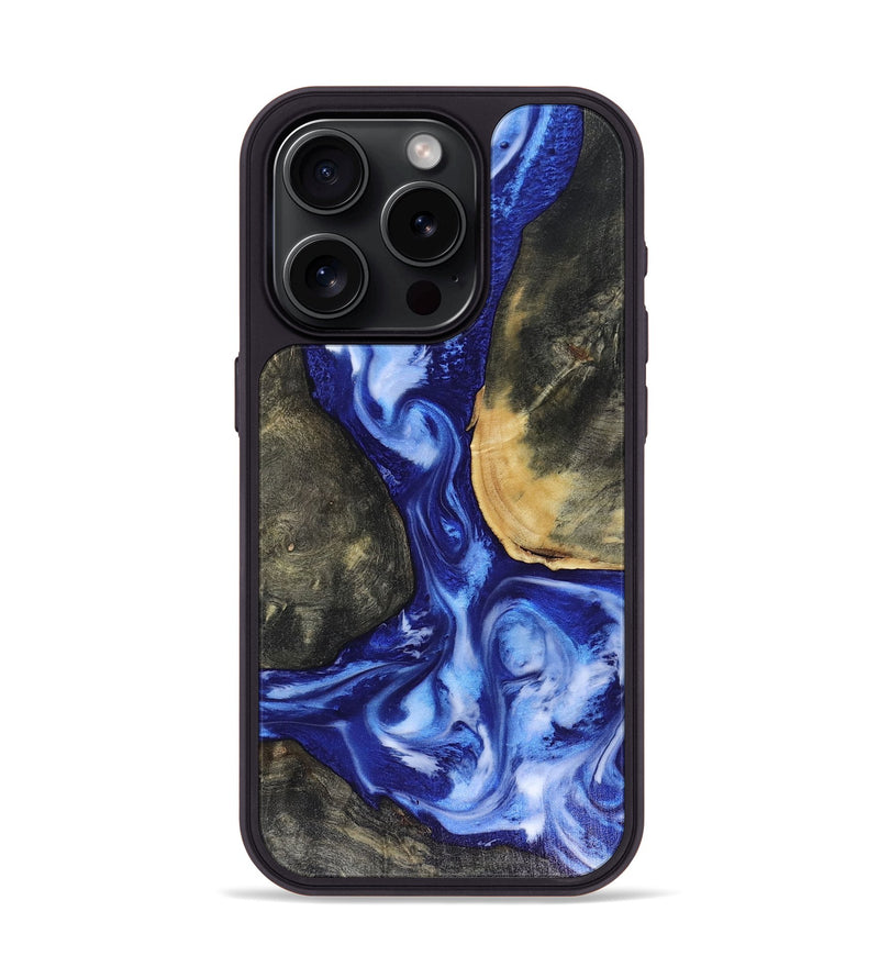 iPhone 15 Pro Wood Phone Case - Mettie (Blue, 816065)