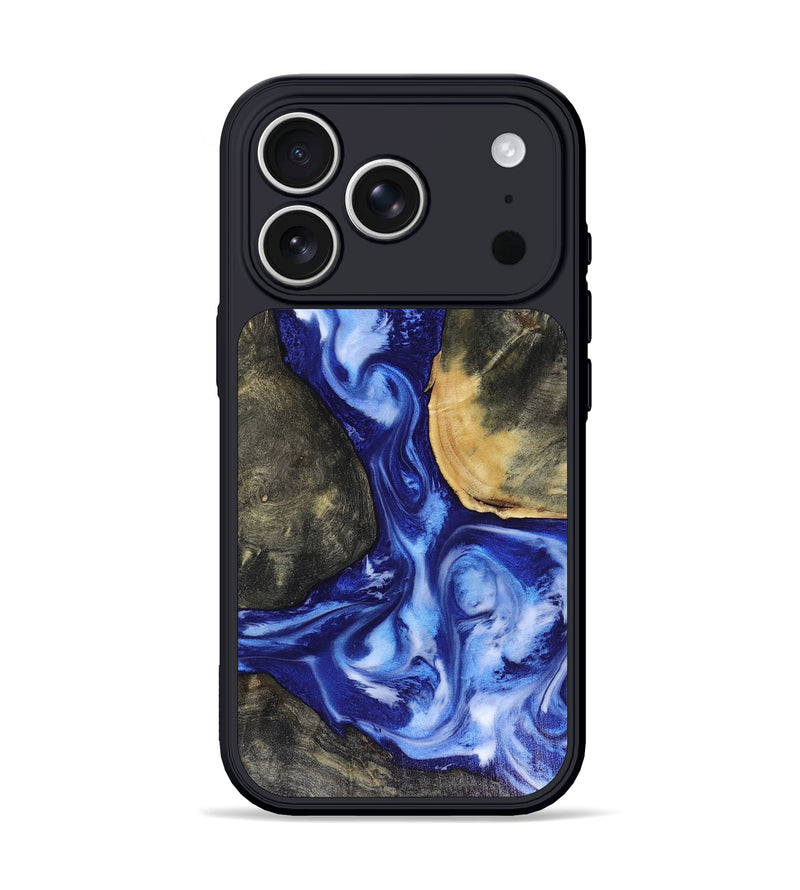 iPhone 17 Pro Wood Phone Case - Mettie (Blue, 816065)