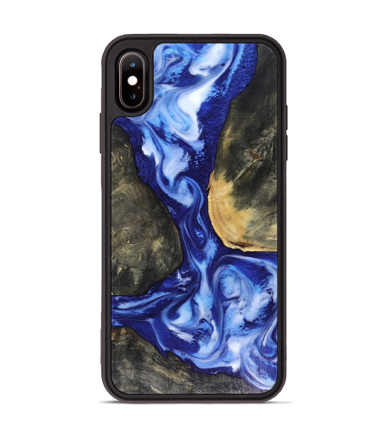 iPhone Xs Max Wood Phone Case - Mettie (Blue, 816065)