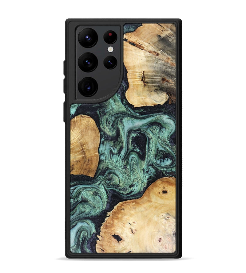 Galaxy S22 Ultra Wood Phone Case - Mellisa (Green, 816069)