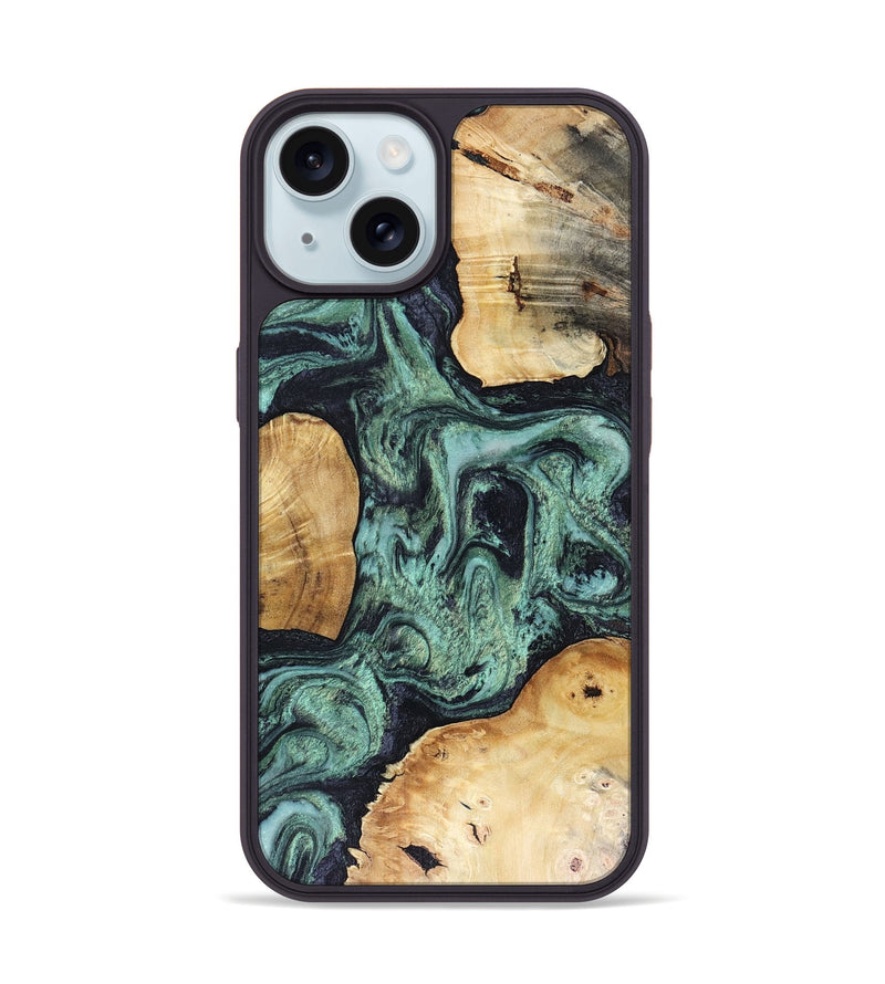 iPhone 15 Wood Phone Case - Mellisa (Green, 816069)