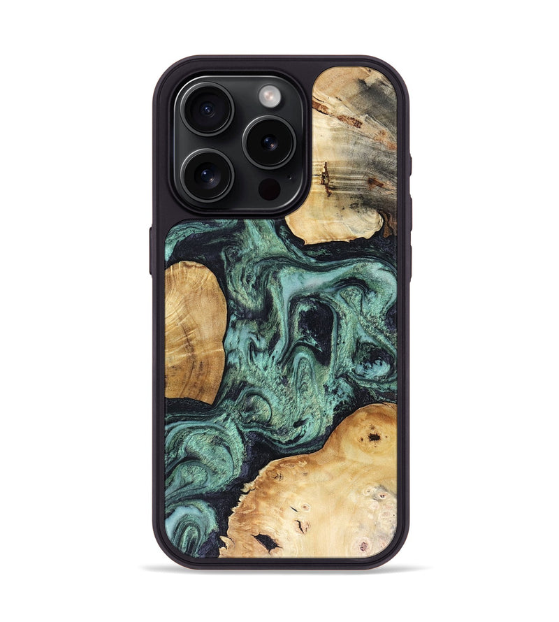 iPhone 15 Pro Wood Phone Case - Mellisa (Green, 816069)