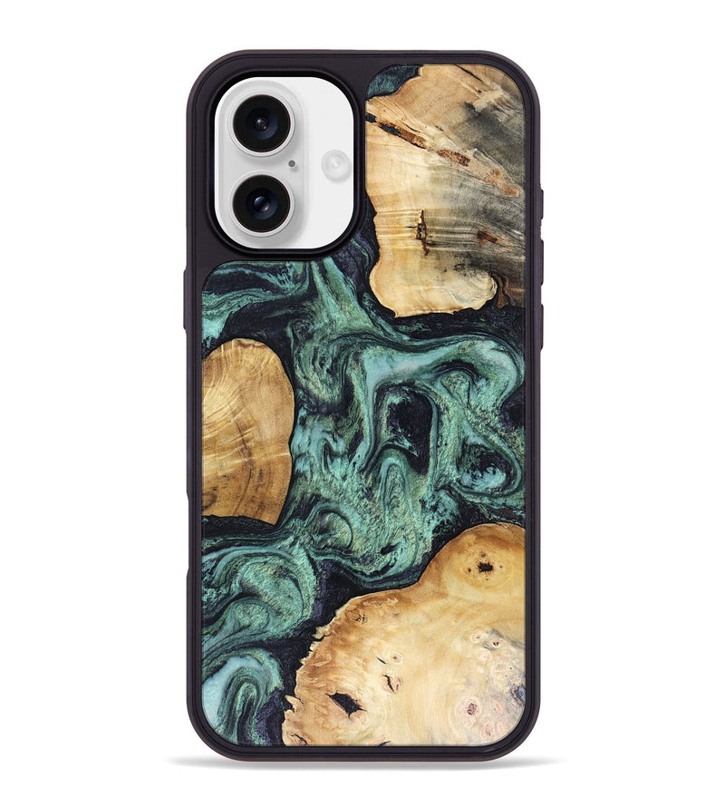 iPhone 16 Plus Wood Phone Case - Mellisa (Green, 816069)