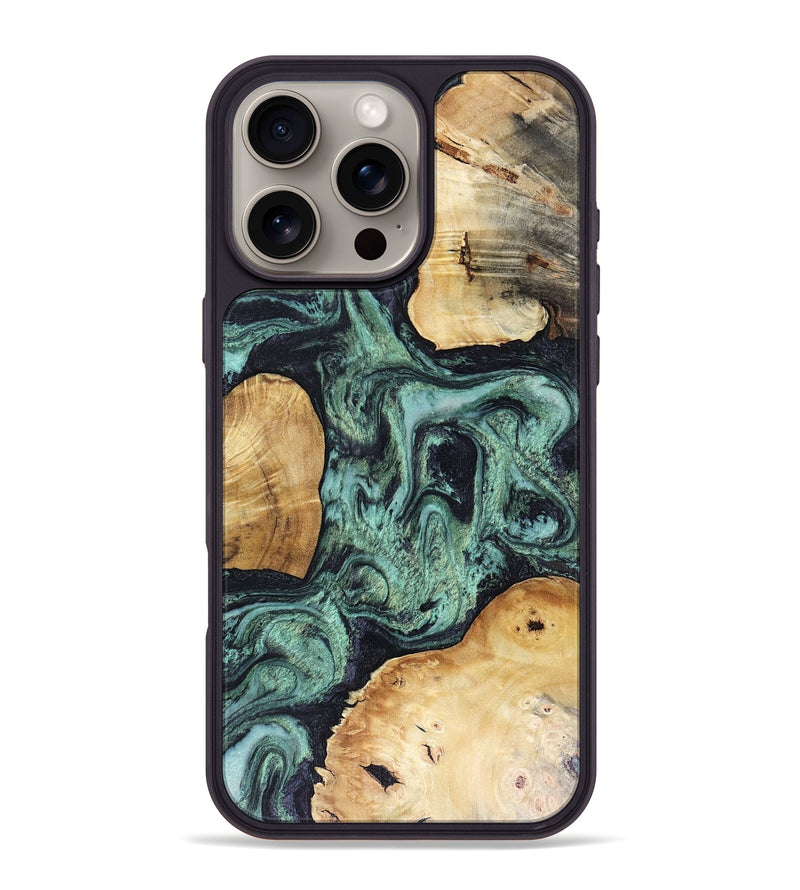 iPhone 16 Pro Max Wood Phone Case - Mellisa (Green, 816069)