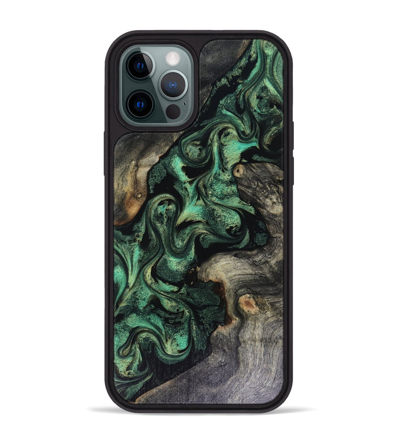 iPhone 12 Pro Max Wood Phone Case - Abraham (Green, 816070)