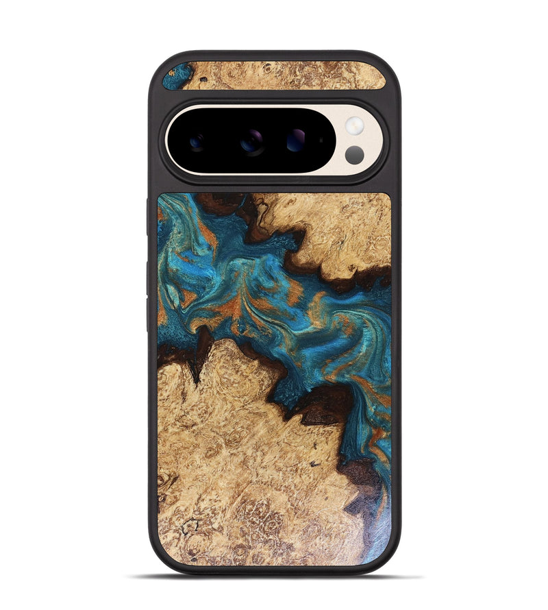 Pixel 10 Wood Phone Case - Siobhan (Teal & Gold, 816072)
