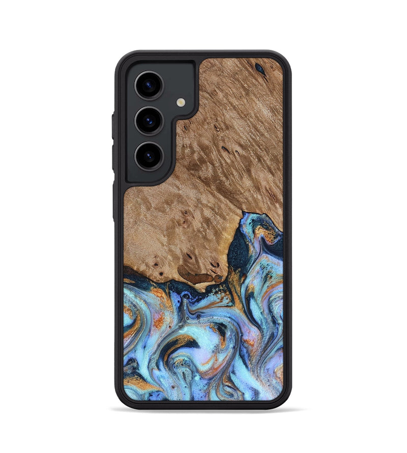 Galaxy S24 Wood Phone Case - Tanesha (Teal & Gold, 816073)