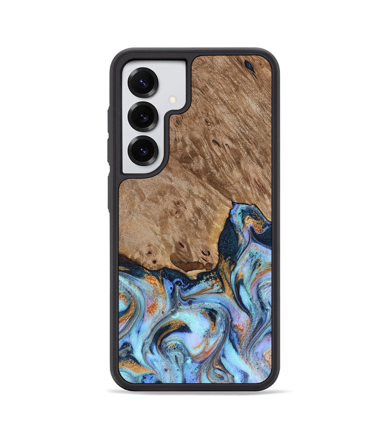 Galaxy S25 Wood Phone Case - Tanesha (Teal & Gold, 816073)