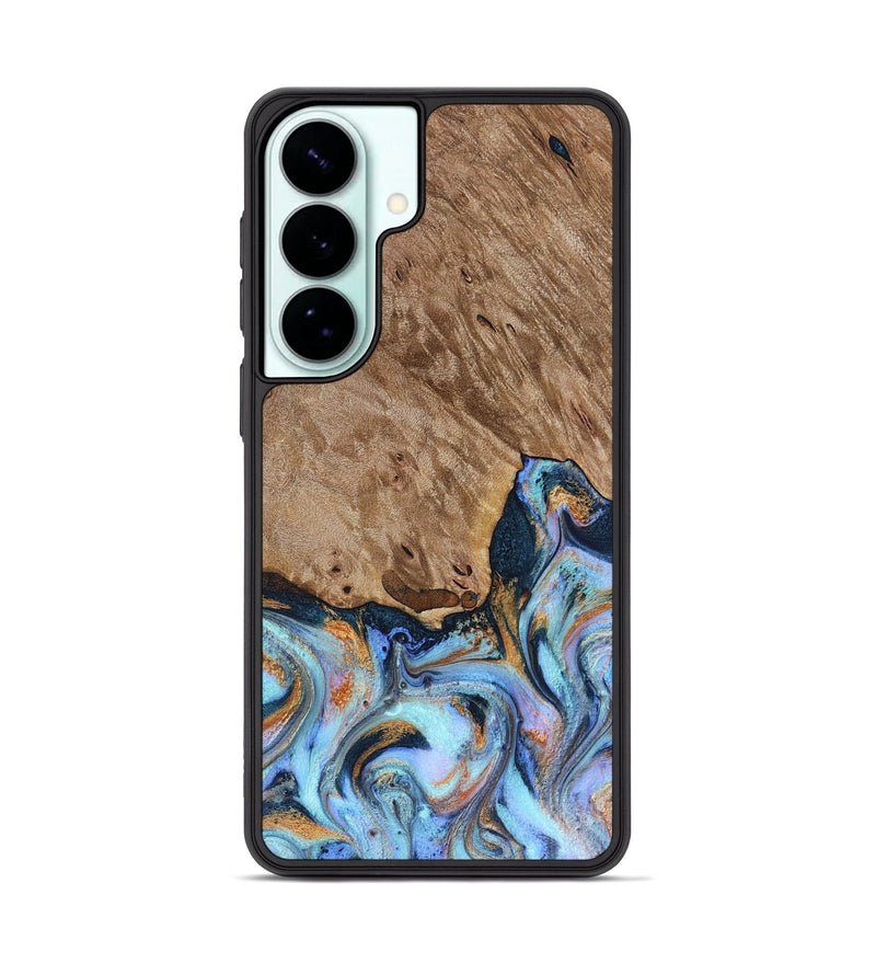 Galaxy S26 Plus Wood Phone Case - Tanesha (Teal & Gold, 816073)