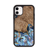 iPhone 11 Wood Phone Case - Tanesha (Teal & Gold, 816073)
