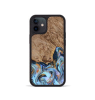 iPhone 12 mini Wood Phone Case - Tanesha (Teal & Gold, 816073)