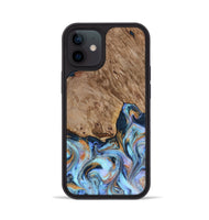 iPhone 12 Wood Phone Case - Tanesha (Teal & Gold, 816073)
