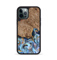 iPhone 12 Pro Wood Phone Case - Tanesha (Teal & Gold, 816073)