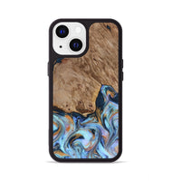 iPhone 13 Wood Phone Case - Tanesha (Teal & Gold, 816073)