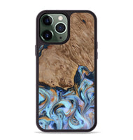 iPhone 13 Pro Max Wood Phone Case - Tanesha (Teal & Gold, 816073)