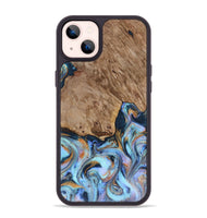 iPhone 14 Plus Wood Phone Case - Tanesha (Teal & Gold, 816073)