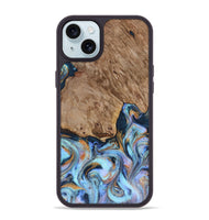 iPhone 15 Plus Wood Phone Case - Tanesha (Teal & Gold, 816073)