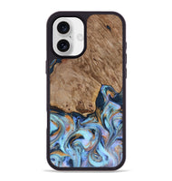 iPhone 16 Plus Wood Phone Case - Tanesha (Teal & Gold, 816073)