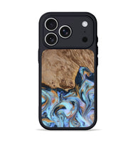 iPhone 17 Pro Wood Phone Case - Tanesha (Teal & Gold, 816073)