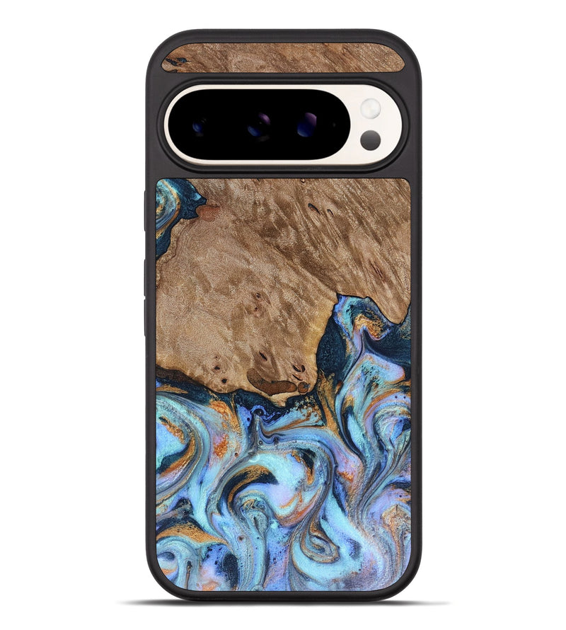 Pixel 10 Pro XL Wood Phone Case - Tanesha (Teal & Gold, 816073)