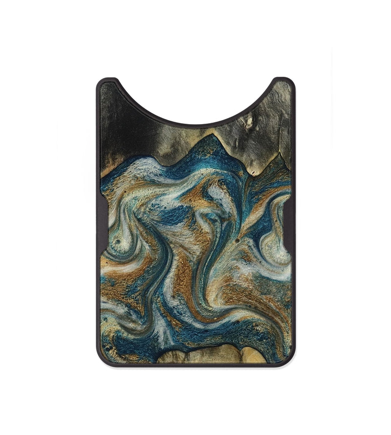 Alloy Wood Wallet - Sylvia (Teal & Gold, 816075)