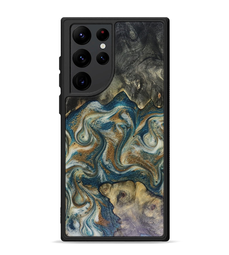 Galaxy S22 Ultra Wood Phone Case - Sylvia (Teal & Gold, 816075)