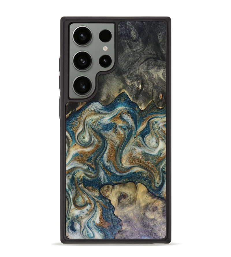 Galaxy S23 Ultra Wood Phone Case - Sylvia (Teal & Gold, 816075)