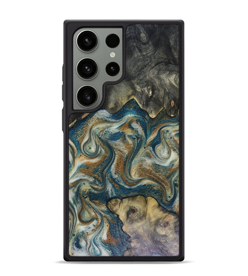 Galaxy S24 Ultra Wood Phone Case - Sylvia (Teal & Gold, 816075)