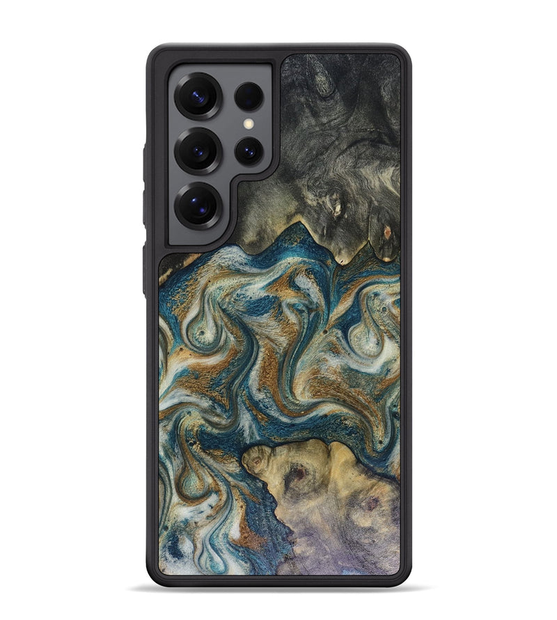 Galaxy S25 Ultra Wood Phone Case - Sylvia (Teal & Gold, 816075)