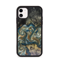 iPhone 11 Wood Phone Case - Sylvia (Teal & Gold, 816075)