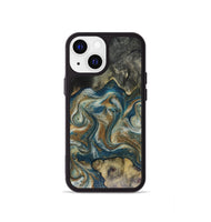 iPhone 13 mini Wood Phone Case - Sylvia (Teal & Gold, 816075)