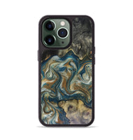 iPhone 13 Pro Wood Phone Case - Sylvia (Teal & Gold, 816075)