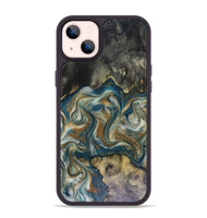 iPhone 14 Plus Wood Phone Case - Sylvia (Teal & Gold, 816075)