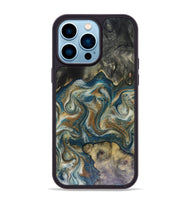 iPhone 14 Pro Max Wood Phone Case - Sylvia (Teal & Gold, 816075)