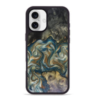 iPhone 16 Plus Wood Phone Case - Sylvia (Teal & Gold, 816075)