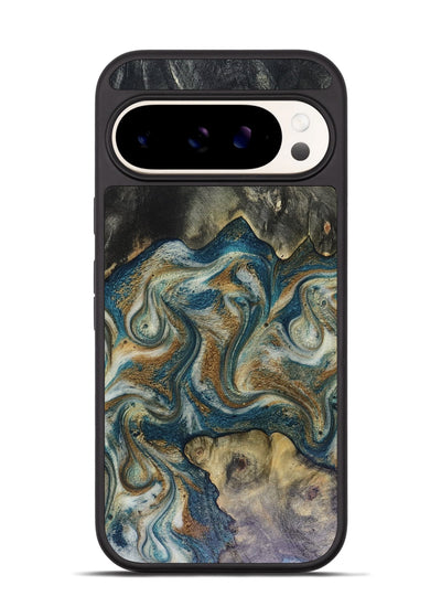 Pixel 9 Pro Wood Phone Case - Sylvia (Teal & Gold, 816075)