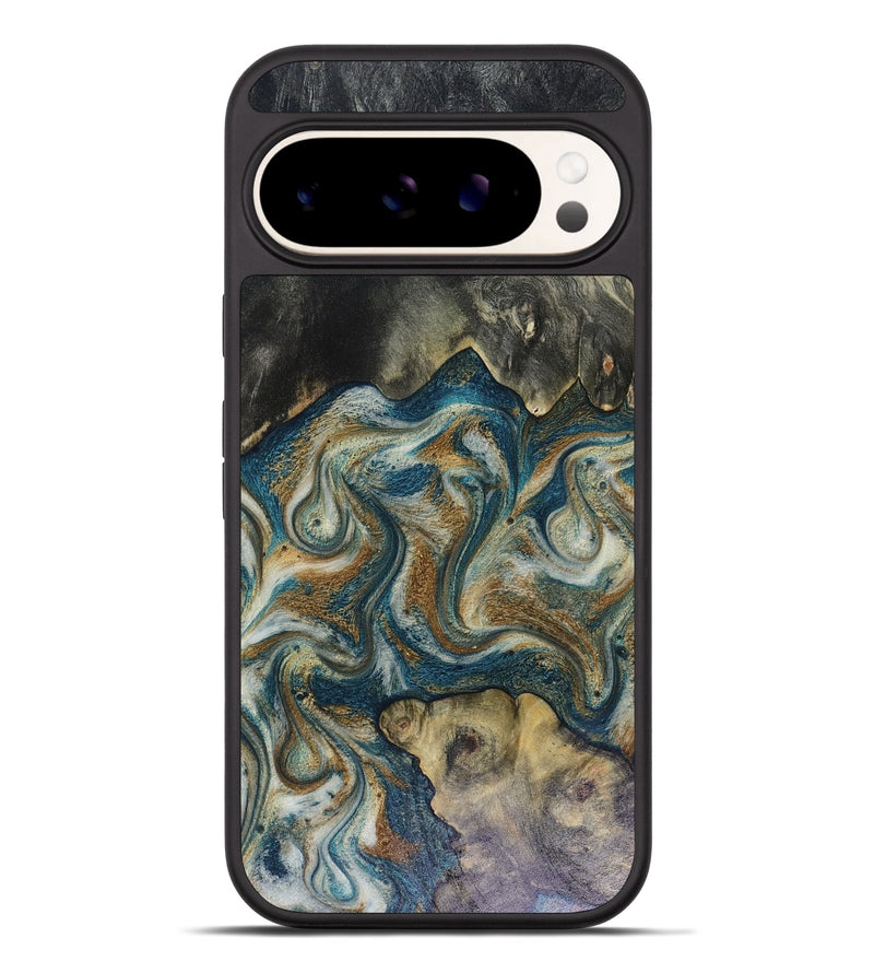 Pixel 9 Pro XL Wood Phone Case - Sylvia (Teal & Gold, 816075)