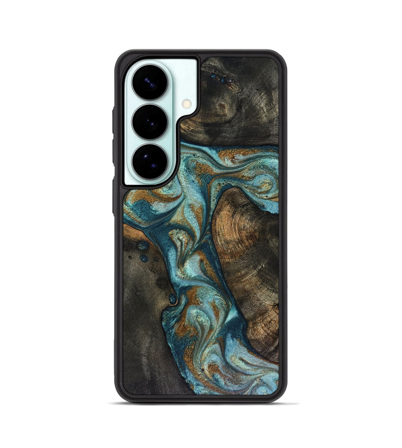 Galaxy S26 Wood Phone Case - Eulalia (Teal & Gold, 816076)