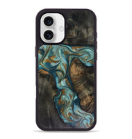 iPhone 16 Plus Wood Phone Case - Eulalia (Teal & Gold, 816076)