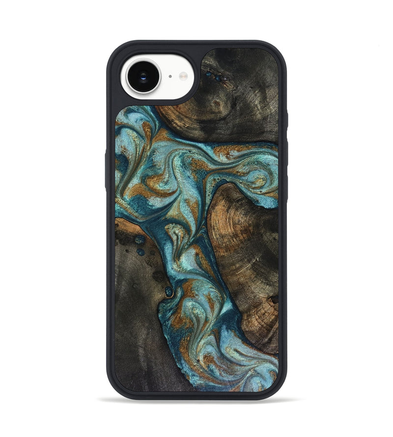 iPhone 17e Wood Phone Case - Eulalia (Teal & Gold, 816076)