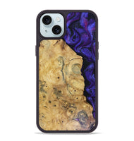 iPhone 15 Plus Wood Phone Case - Adriane (Purple, 816080)
