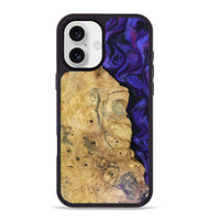 iPhone 16 Plus Wood Phone Case - Adriane (Purple, 816080)