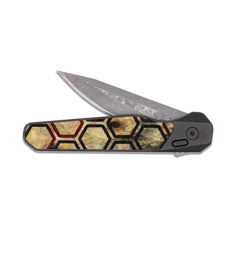 EDC Dark Damascus Wood Pocket Knife - Corrie (Pattern, 816098)