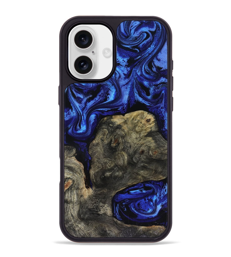 iPhone 16 Plus Wood Phone Case - Arsenio (Blue, 816102)
