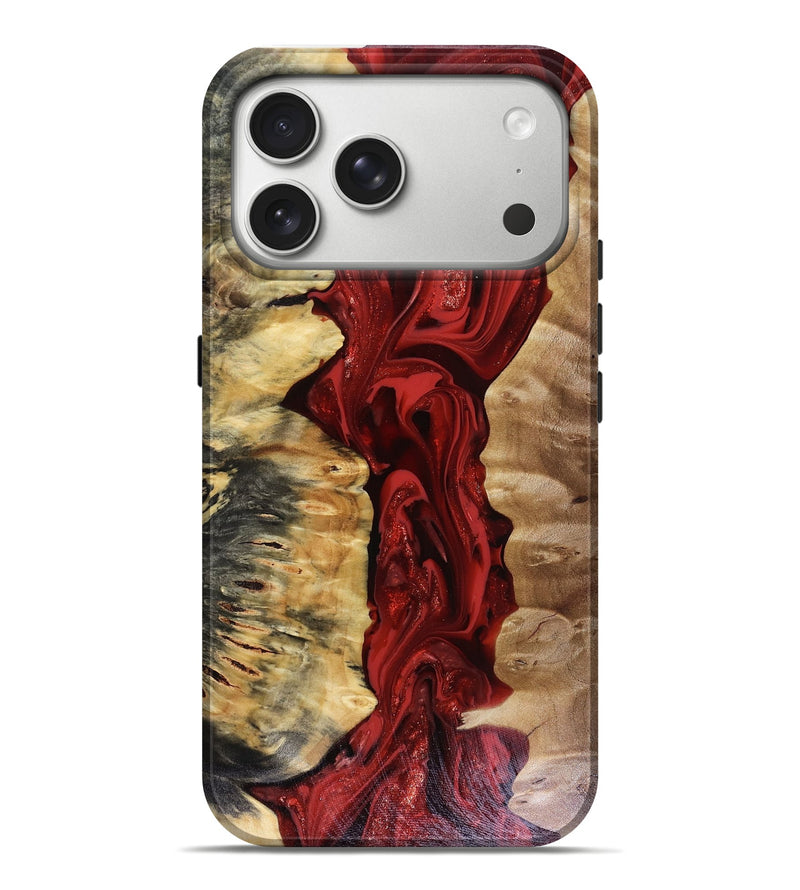 iPhone 17 Pro Max Wood Live Edge Phone Case - Nat (Red, 816123)