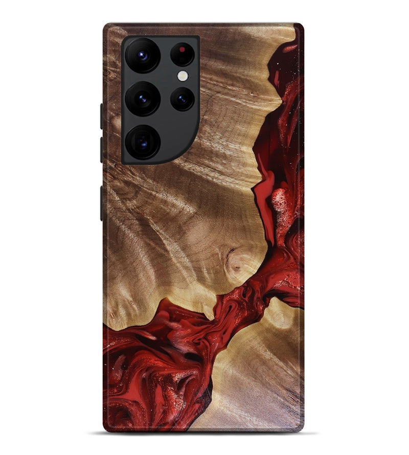 Galaxy S22 Ultra Wood Live Edge Phone Case - Elmore (Red, 816124)