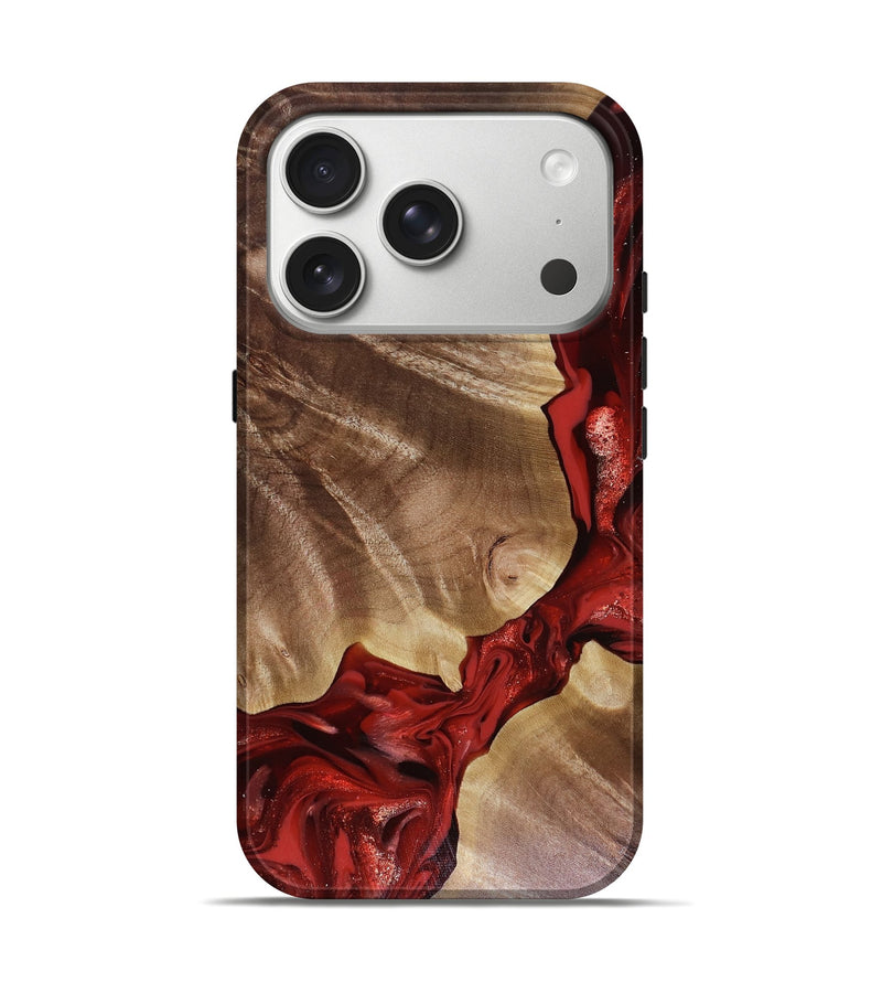 iPhone 17 Pro Wood Live Edge Phone Case - Elmore (Red, 816124)